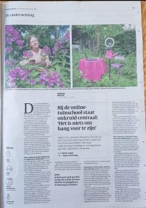 artikel tuinschool online in volkskrant