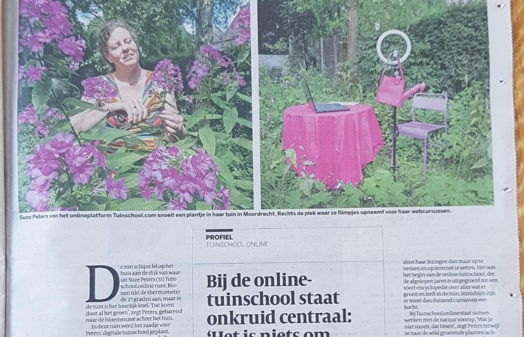 Tuinschool paginagroot in Volkskrant